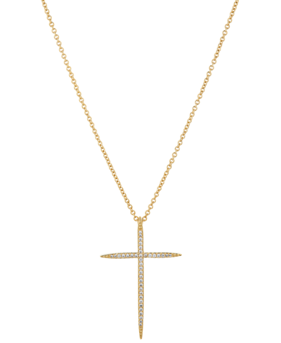 Eliot Danori Pave Cross Pendant Necklace, 18" + 2" Extender In Gold