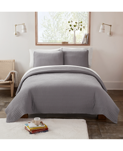 Ugg Closeout!  Devon 3-pc. Quilt Set, Full/queen In Seal Grey