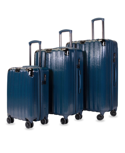 American Green Travel Melrose S Anti-theft Hardside Spinner Luggage, Set Of 3 In Navy
