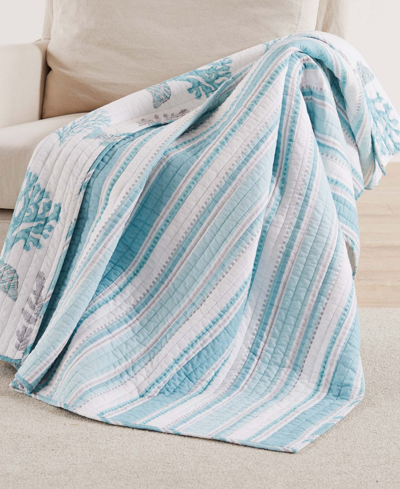 Levtex Cape Coral Reversible Quilted Throw, 50" X 60" In Teal