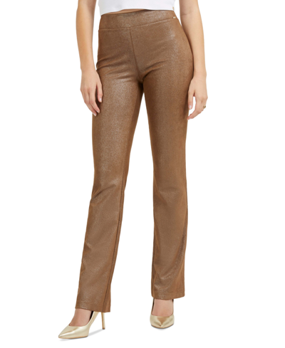 Guess Women's Prescilla High-shine Bootcut Pants In Cubby Brown Multi