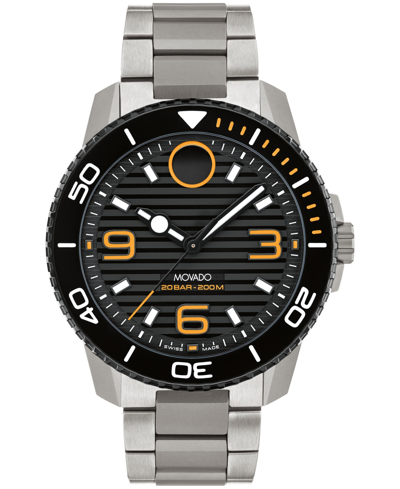 Movado Men's Bold Titanium Sport Swiss Quartz Titanium Watch 45mm In Gray