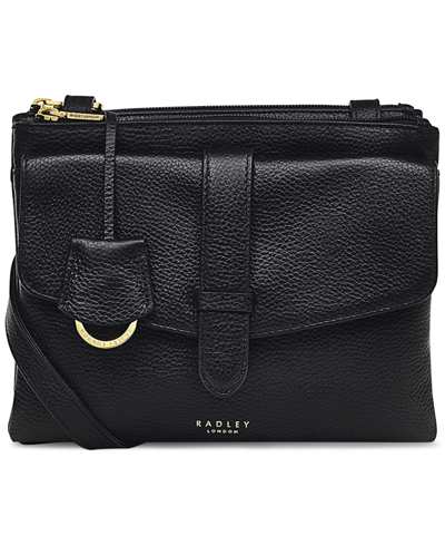 Radley London Foresters Drive Small Zip Top Leather Crossbody In Black