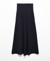 Mango Flared Knit Skirt With Decorative Seams Dark Navy In Dark Navy
