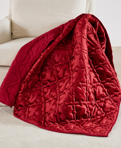 Levtex Caserta Velvet Reversible Quilted Throw, 50" X 60" In Red