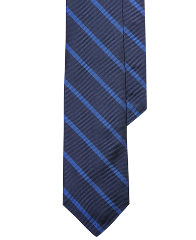 Polo Ralph Lauren Striped Silk Repp Tie In Navy/royal