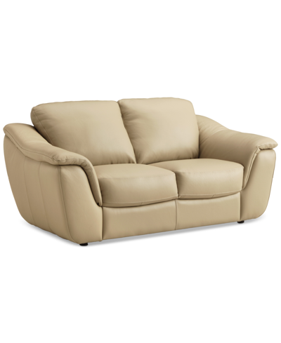 Macy's Jennard 71" Leather Loveseat, Created For  In Camel