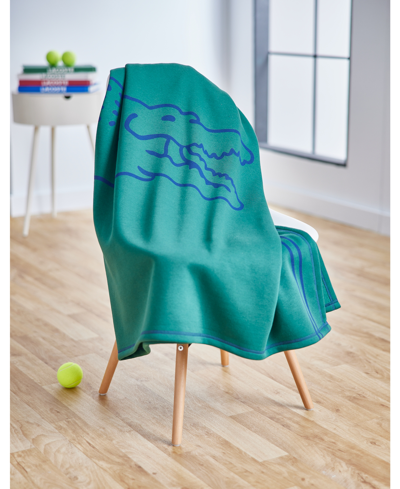 Lacoste Home Vintage-like Croc Throw In Green