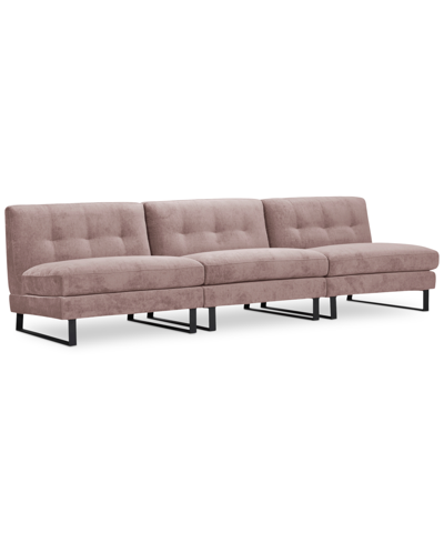 Macy's Closeout! Kathya 117" 3-pc. Fabric Modular Sectional, Created For  In Berry