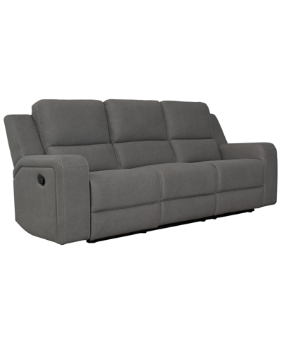 Abbyson Living Maggie 90" Fabric With Console Manual Reclining Sofa In Charcoal Gray