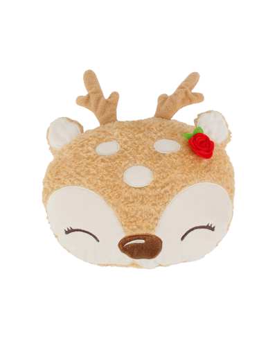 Levtex Comet & Cupid Reindeer Shaped Decorative Pillow, 14" X 18" In Beige