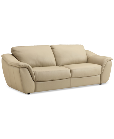 Macy's Jennard 91" Leather Sofa, Created For  In Camel