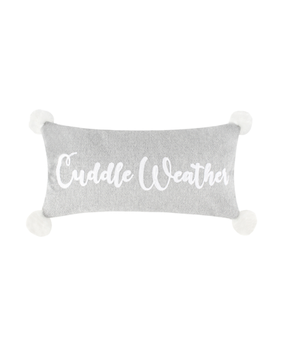 Levtex Winterland Cuddle Weather Decorative Pillow, 12" X 24" In Gray