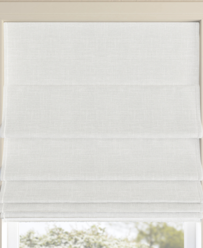 Sun Zero Somerton Textured 100% Blackout Cordless Roman Shade, 64" X 35" In White