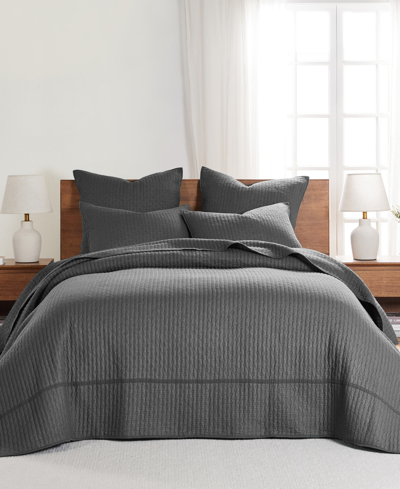 Levtex Cross Stitch Stitching 3-pc. Bedspread Set, Full In Charcoal