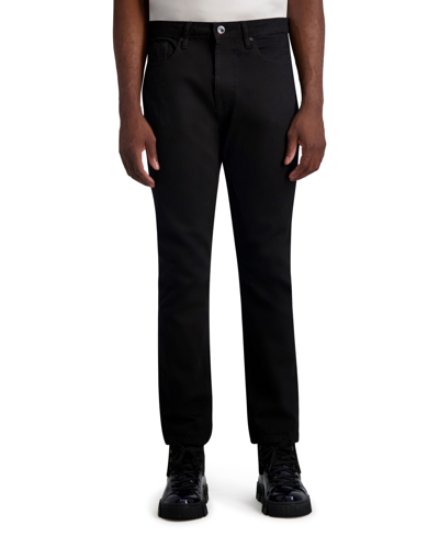 Karl Lagerfeld Men's Ponte Pinstripe Dress Pants In Black