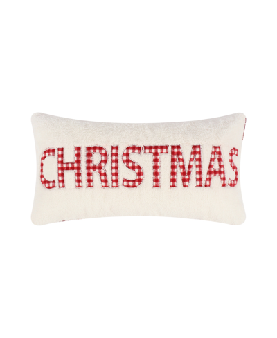 Levtex Joulset Christmas Applique Decorative Pillow, 12" X 24" In Red