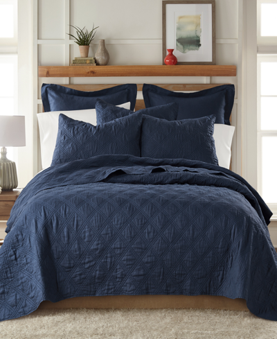 Levtex Washed Linen Relaxed Texturedquilt, Twin/twin Xl In Navy