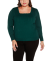 BELLDINI PLUS SIZE SQUARE NECK SWEATER