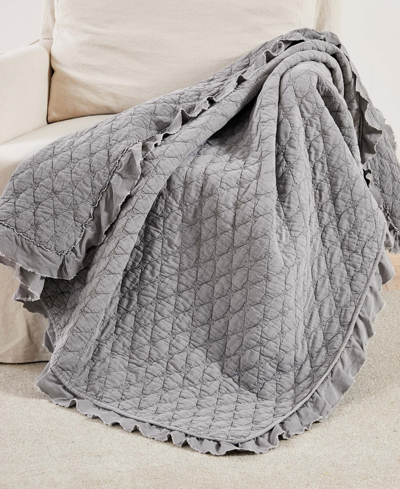 Levtex Stonewashed Reversible Quilted Throw, 50" X 60" In Gray