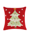 Levtex Comet & Cupid Tree Embroidered Decorative Pillow, 18" X 18" In Red