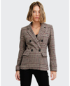 Belle & Bloom Piccadilly Wool Blend Plaid Blazer In Oat