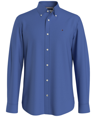 Tommy Hilfiger Men's Custom Fit New England Solid Oxford Shirt In Provence Blue