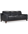 Macy's Jeddo 94" Leather Sofa, Created For  In Dark Brown