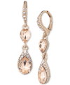 Givenchy Crystal Pear-shape Double Drop Earrings In Rose Gold