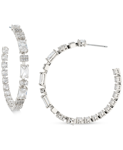 Eliot Danori Crystal Medium C Hoop Earrings, 1-5/8" In Silver