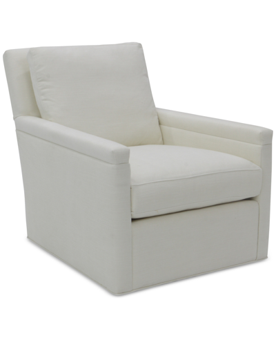 Macy's Henwick 29" Fabric Swivel Chair, Created For  In White