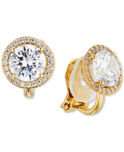 Eliot Danori Crystal Halo Clip Earrings In Gold