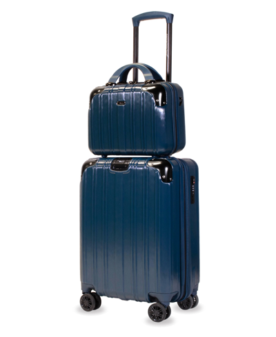 American Green Travel Melrose S Carry-on Vanity Luggage, Set Of 2 In Navy