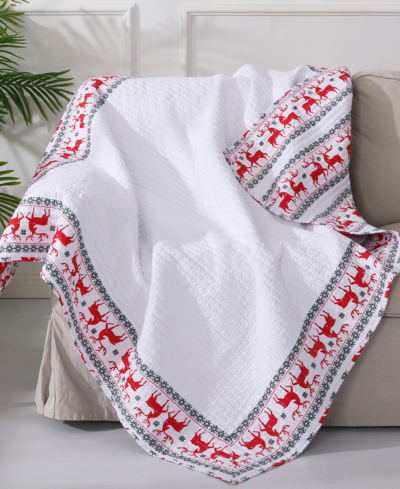 Levtex Rudolph Reversible Quilted Throw, 50" X 60" In White