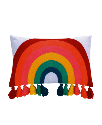 Levtex Art Boema Chantal Rainbow Fringe Decorative Pillow, 11" X 18" In Multi