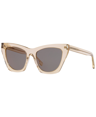 Saint Laurent Sl 214 Kate Sunglasse Female Beige In Pink