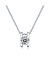 Stella Valentino Sterling Silver With 1ct Lab Created Moissanite Round Solitaire Slide Pendant Necklace
