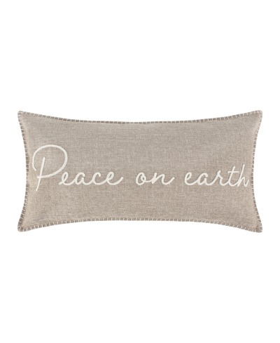 Levtex Winterberry Forest Peace On Earth Decorative Pillow, 12" X 24" In Taupe