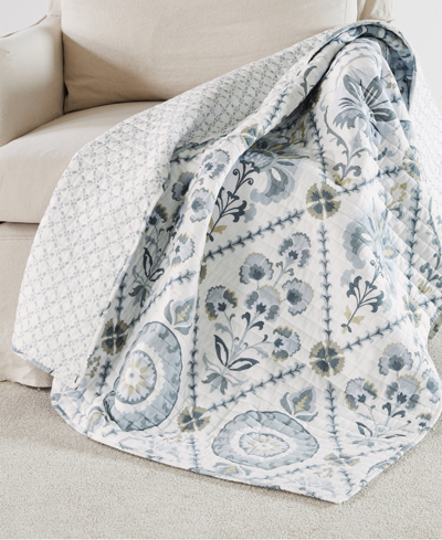 Levtex Maeve Vine Tile Reversible Quilted Throw, 50" X 60" In Neutral