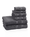 Superior Smart Dry Zero Twist Cotton 6-piece Assorted Towel Set In Gray