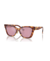 Miu Miu Womens Brown Mu 02zs Square-frame Tortoiseshell Acetate Sunglasses In Striped Tobacco