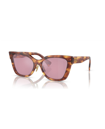 Miu Miu Womens Brown Mu 02zs Square-frame Tortoiseshell Acetate Sunglasses In Multi