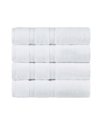 Superior Smart Dry Zero Twist Cotton 4-piece Bath Towel Set In White