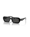 Prada Triangle Logo Acetate Rectangle Sunglasses In Black