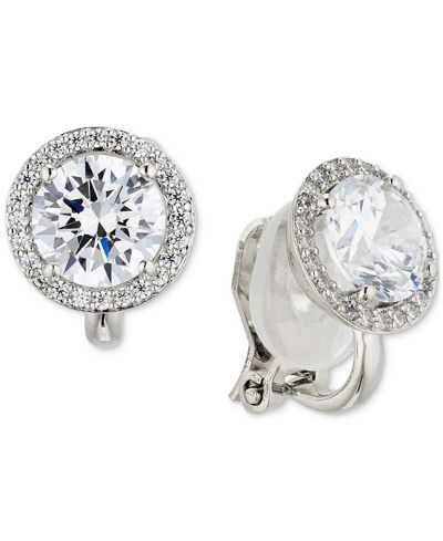 Eliot Danori Crystal Halo Clip Earrings In Rhodium