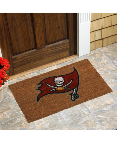 Memory Company Tampa Bay Buccaneers Logo 20'' X 30'' Coir Doormat In Brown