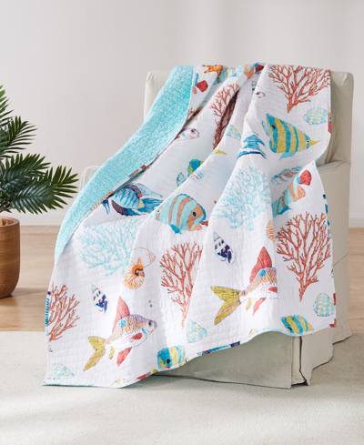 Levtex Barrier Reef Embroidered Quilted Throw, 50" X 60" In Multi