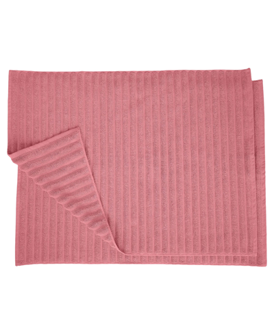 Superior Cotton Textured Stripes 2-pc. Bath Rug Set In Rosewood