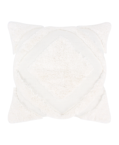 Levtex Santa Fe Textured Tufted Decorative Pillow, 18" X 18" In Cream