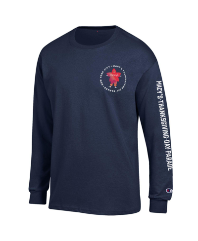 Macy's Champion Jersey Long Sleeve Tee In Marine Navy